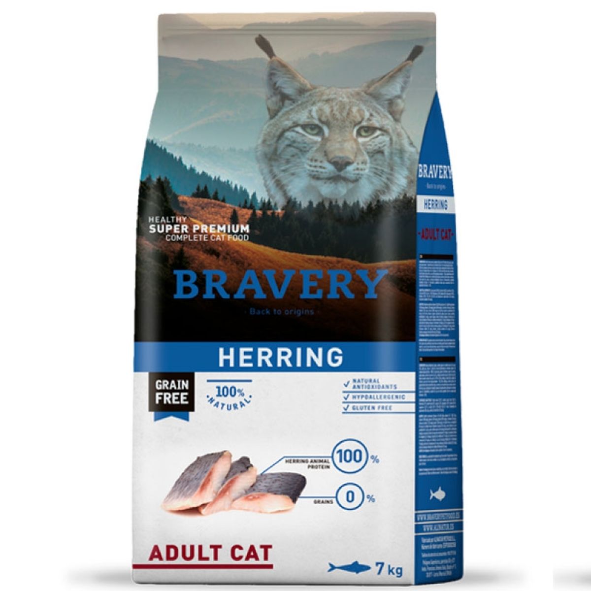 BRAVERY - Alimento Bravery Herring Arenque Gato Adulto 7Kg