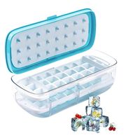 Bandeja Hielera Silicona Molde Para Cubos De Hielo 2 En 1 Azul