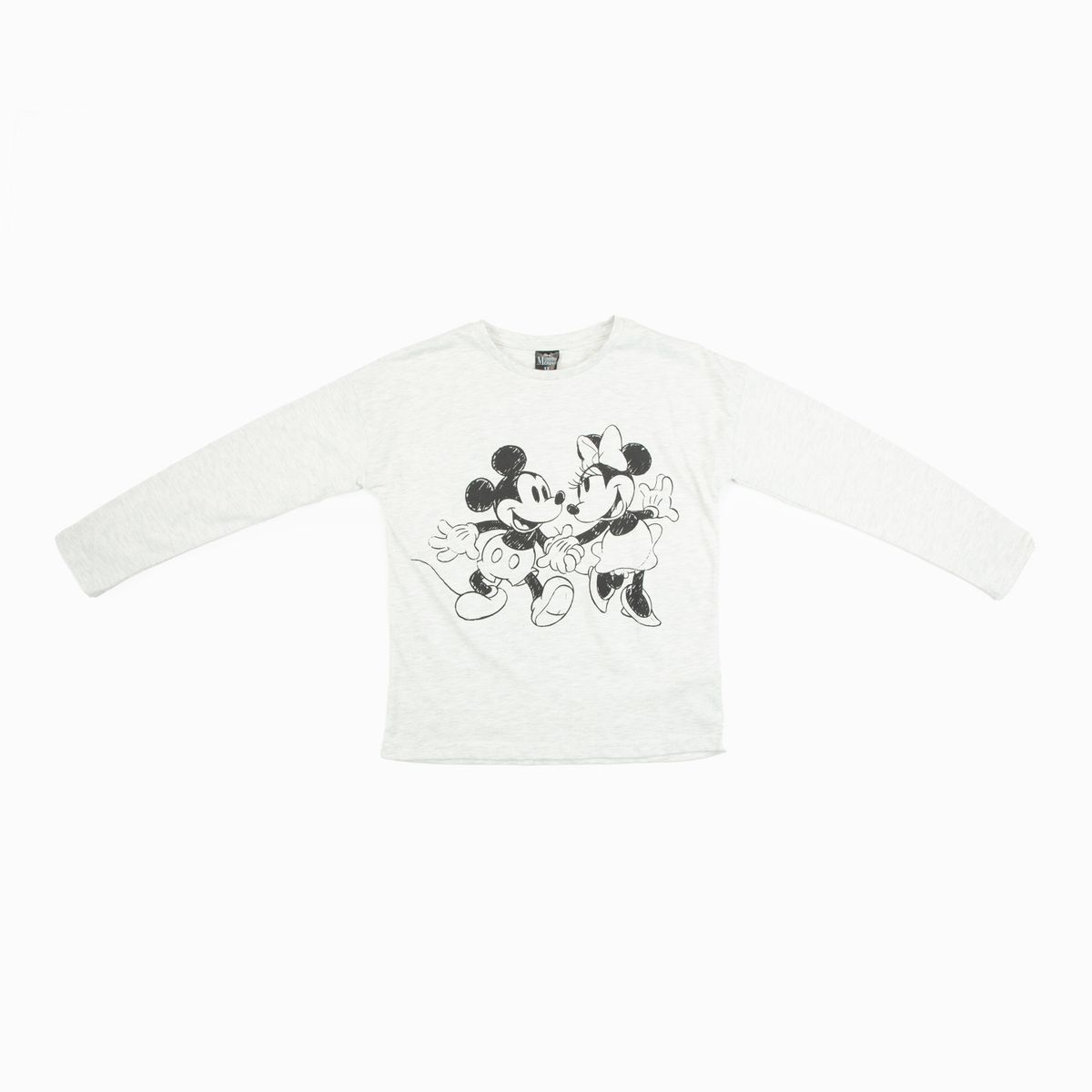 DISNEY - Polera Manga Larga Niña Pareja Gris Minnie