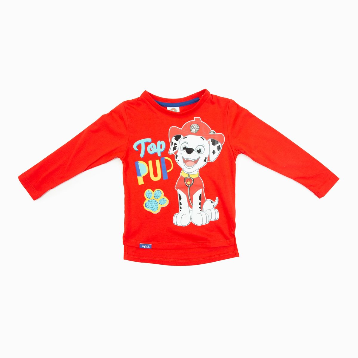 PAW PATROL - Polera Manga Larga Niño Marshall Top Pup Rojo Paw Patrol