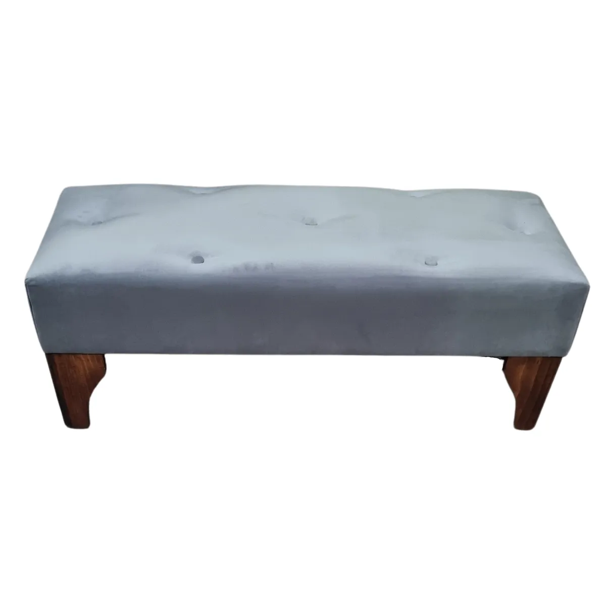 GENERICO - Banqueta Botón Gris Felpa 100x40x40