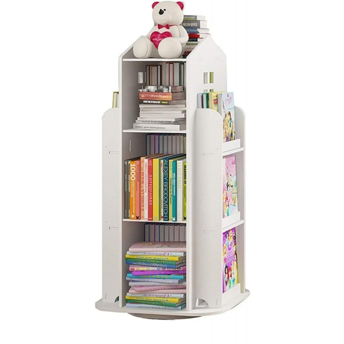 GENERICO - Estante librero para niños DIX giratorio color blanco