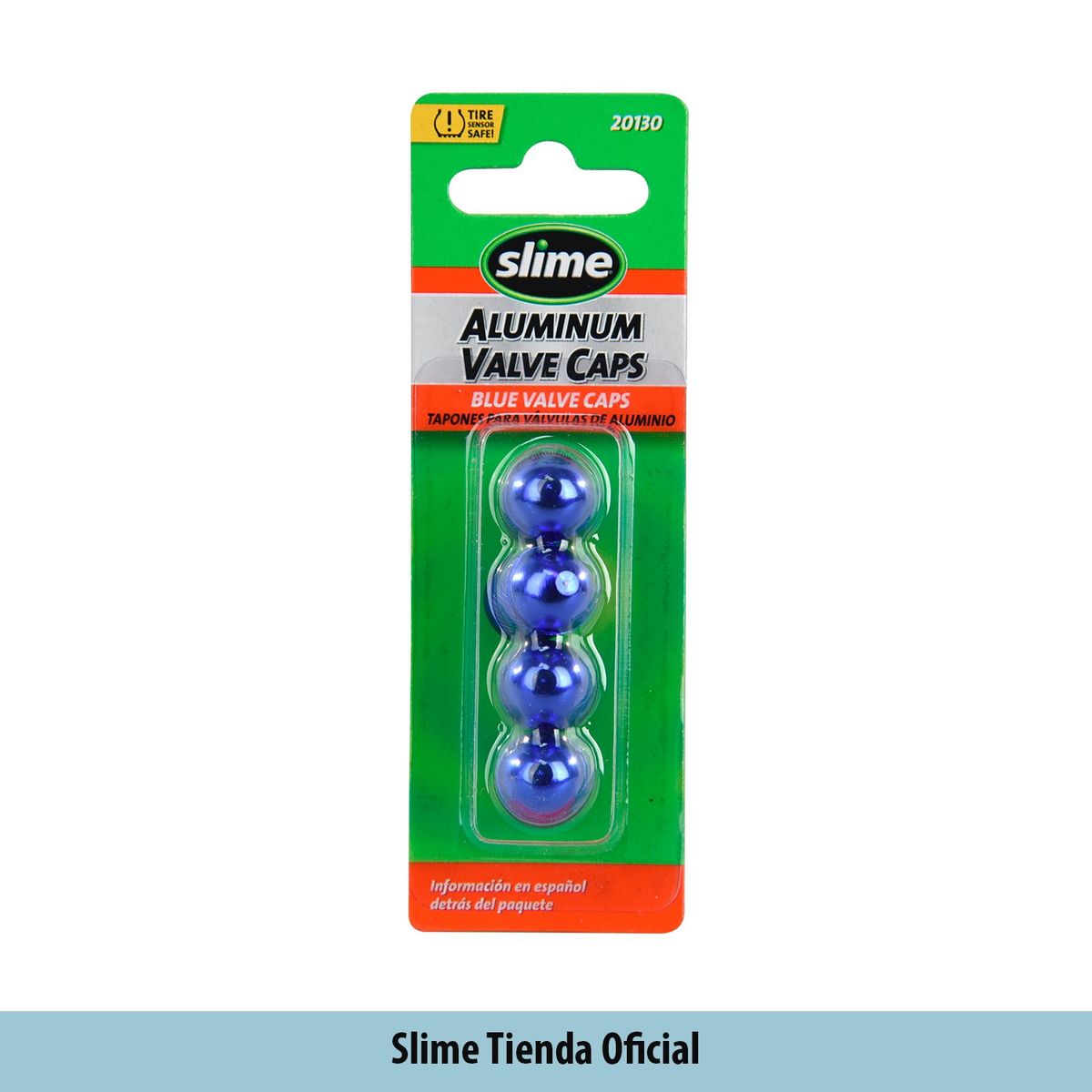 SLIME - Tapas de Válvula de Aluminio Anodizado Azul Slime