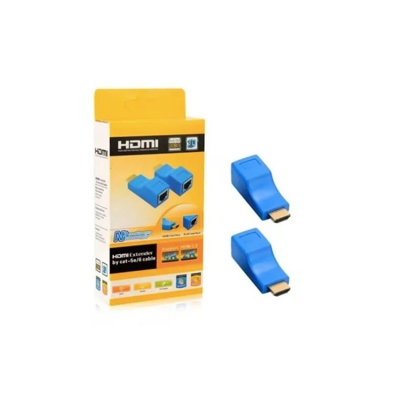 GENERICO - Adaptador Extensor Hdmi 30m Sobre Cat 55e6 Utp Red Rj45