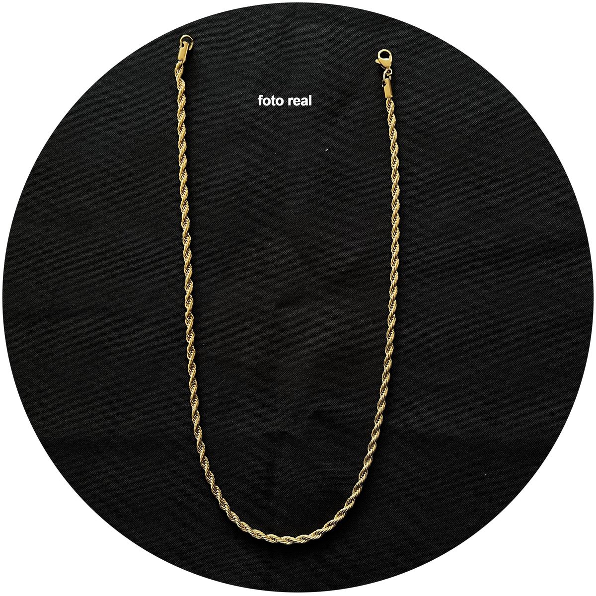 GENERICO - Collar Cadena Para Hombre Acero Inoxidable Torbillon 4mm 60cm