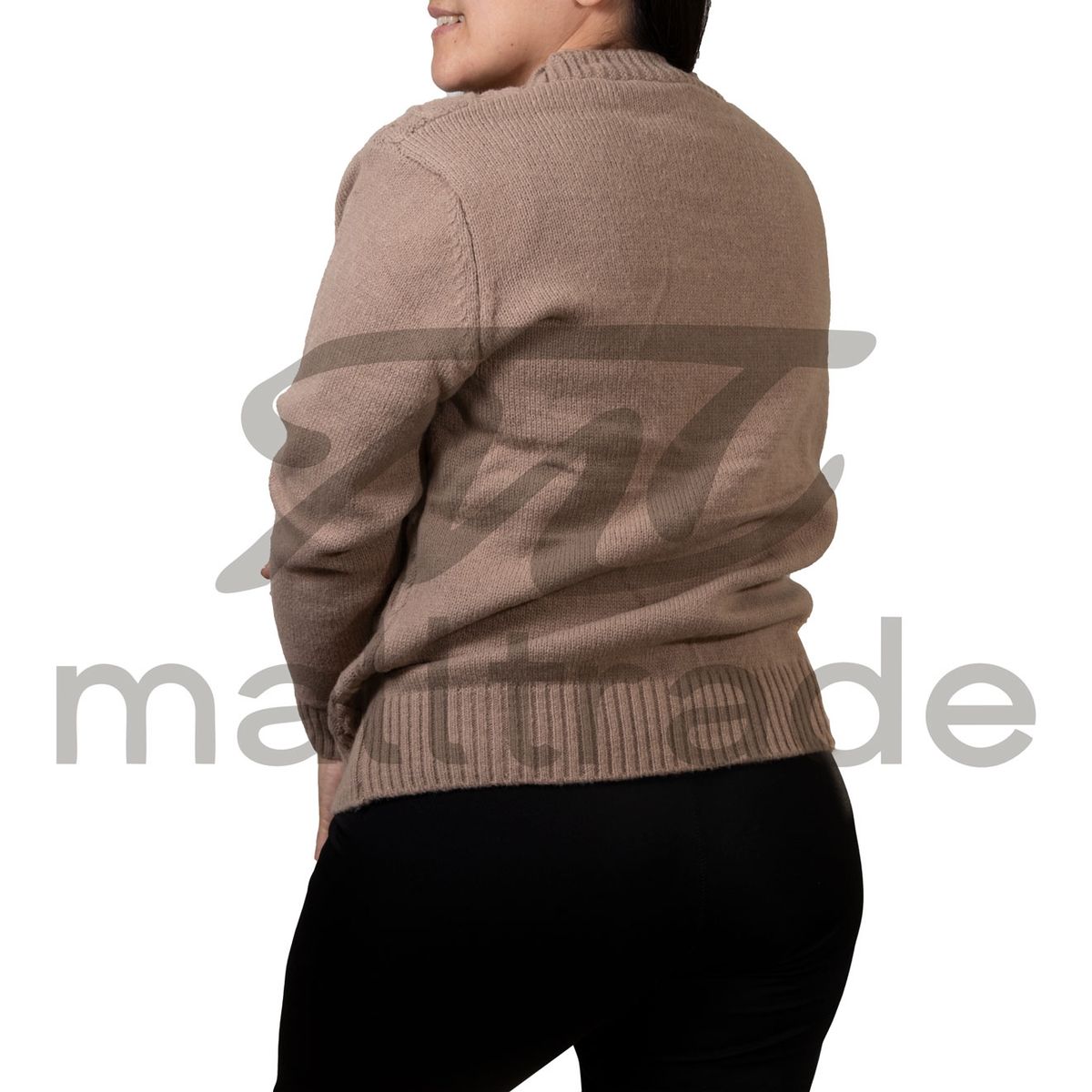 EVERSO - Poleron Cardigan Corto 5 Botones Manga Larga Mujer