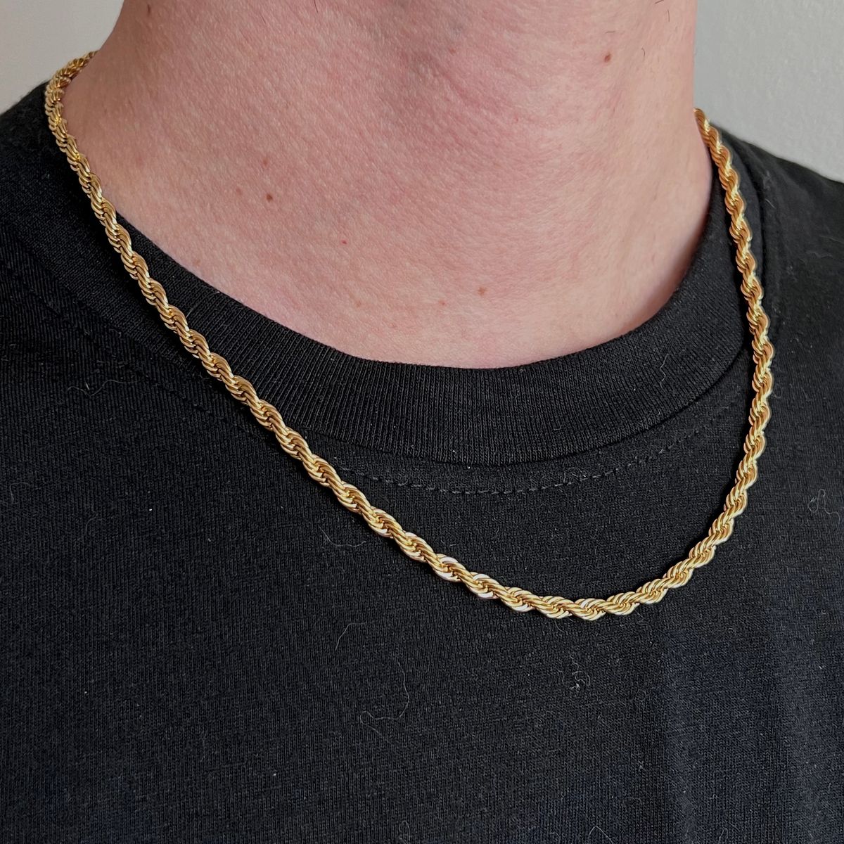 GENERICO - Collar Cadena Para Hombre Acero Inoxidable Torbillon 4mm 50cm