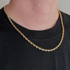 GENERICO - Collar Cadena Para Hombre Acero Inoxidable Torbillon 4mm 50cm