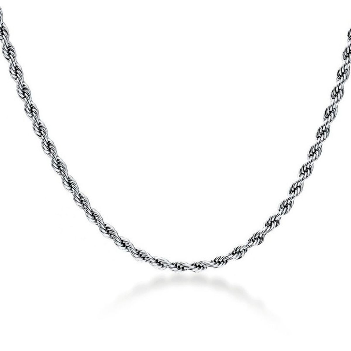 GENERICO - Collar Cadena Para Hombre Acero Inoxidable Torbillon 4mm 50cm