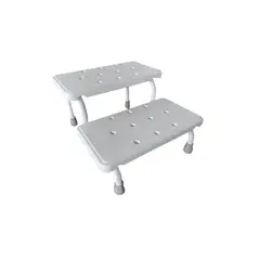 MAXCARE - Escabel Dos Peldaños MetalPlástico