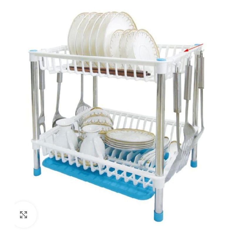 GENERICO - Escurridor de Platos Lozas Color Blanco y plateado Premium