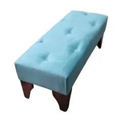 GENERICO - Banqueta Botone Turquesa Felpa 100x40x40 Muebles Rimar