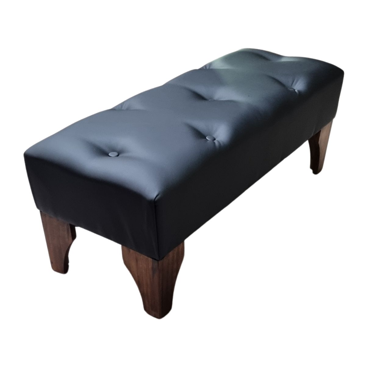 GENERICO - Banqueta Boton Negro Eco Cuero 100x40x40