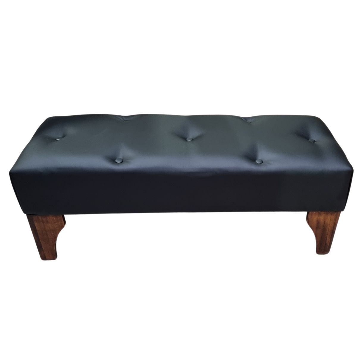 GENERICO - Banqueta Boton Negro Eco Cuero 100x40x40