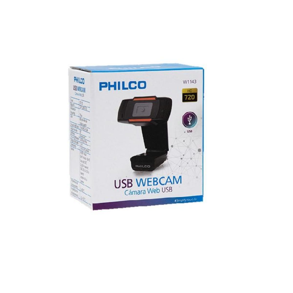 PHILCO - Philco USB Webcam Philco 720P 30fps 1280×720 - Negro