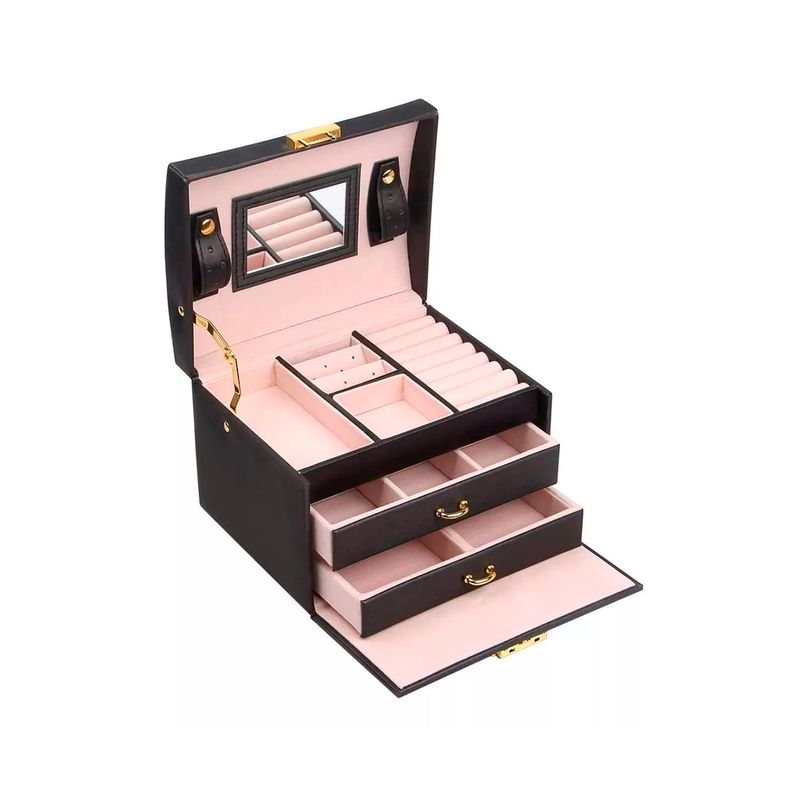 GENERICO - Caja de Almacenamiento de Tres Niveles Negro