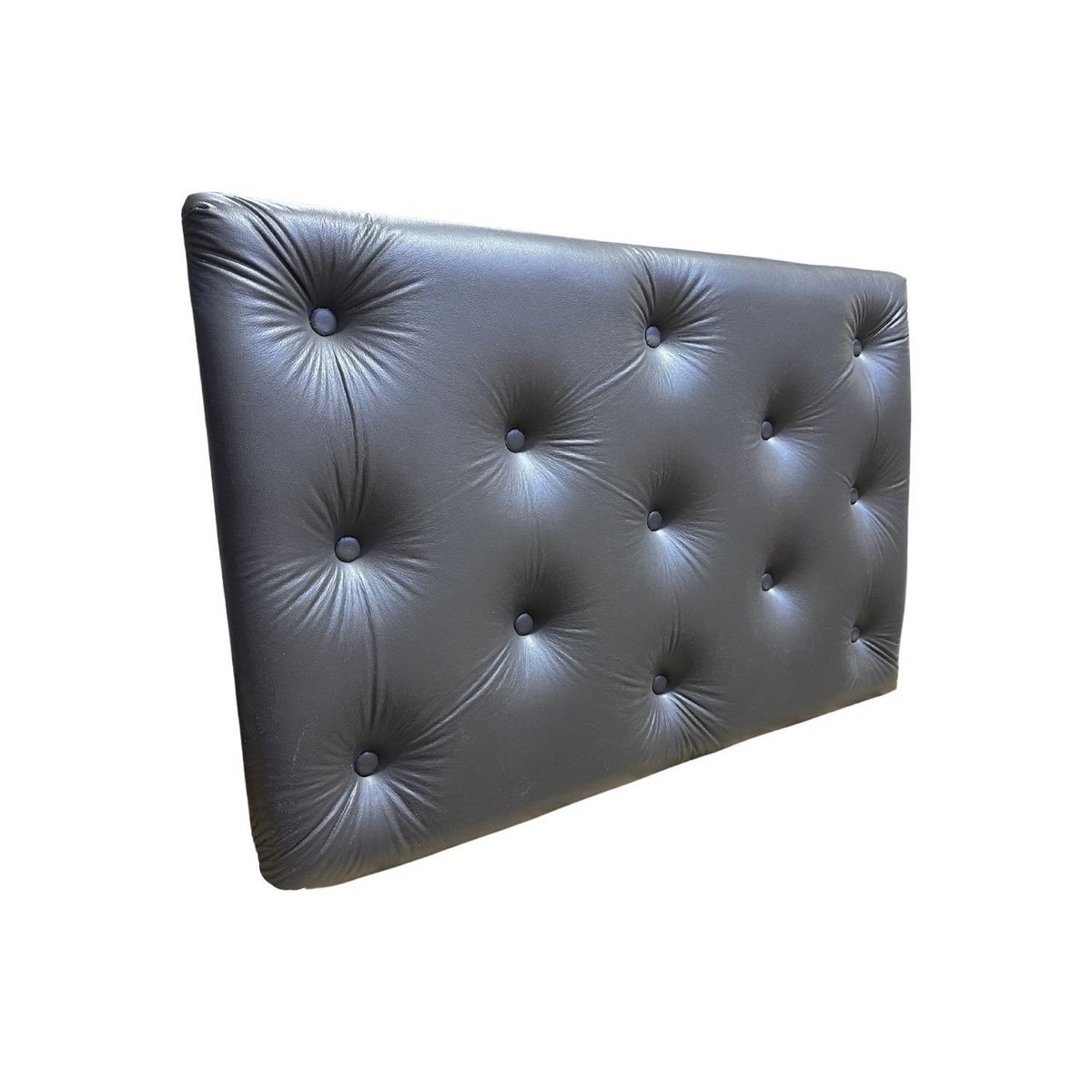 GENERICO - Respaldo 1 Plaza Gris Eco Cuero Muebles Rimar