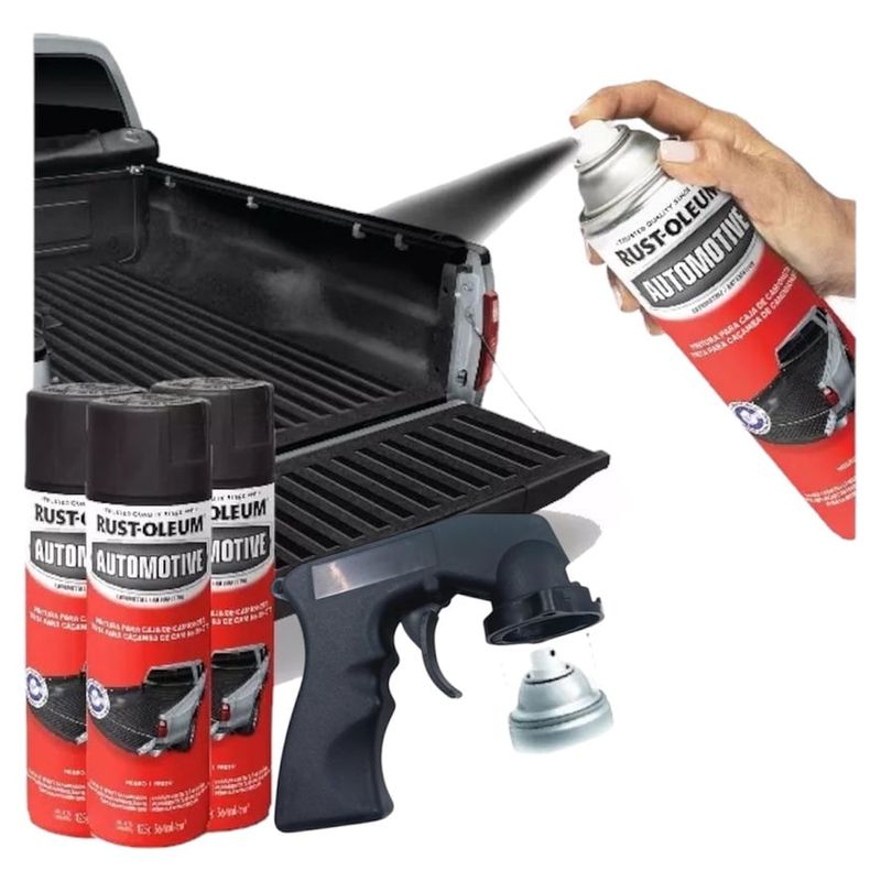 RUST OLEUM - Kit Pintura Para Caja Camioneta Pickup Rust Oleum Negro Mate