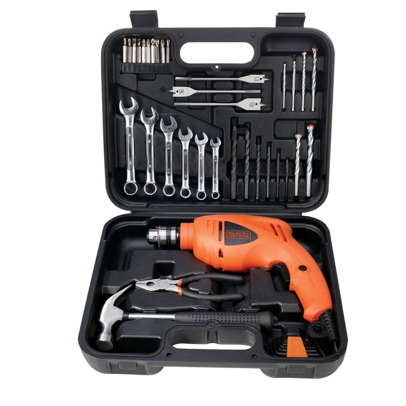 BLACK+DECKER - Taladro Percutor 550W + 41 accesorios BLACK+DECKER