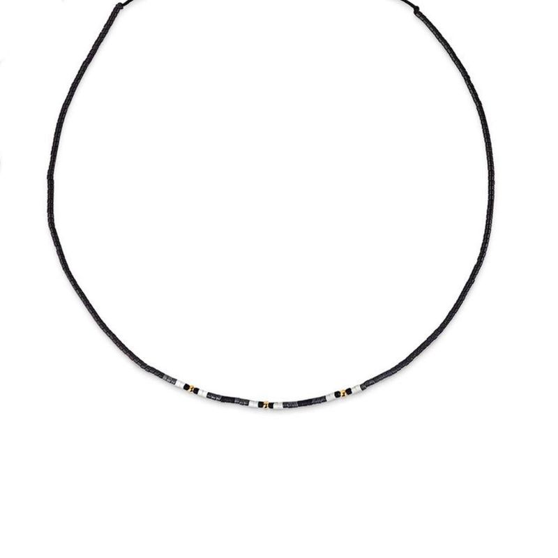 ZAZU - Choker Yanay con Mostacillas de Plata Bañadas en Oro