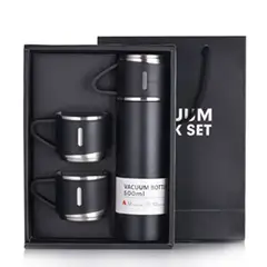 TAZ - Termo Vaso Térmico Acero Inoxidable - 500ml + 2 Tazas Tapa