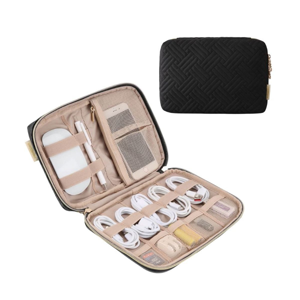 BAGSMART - Bagsmart Organizador Electrónico Athena para Viajes Compacto Negro