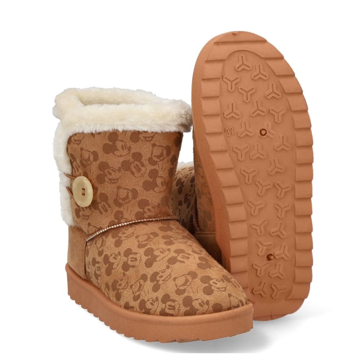 MICKEY MOUSE - Bota Alta Textil Con Chiporro Camel MICKEY MOUSE