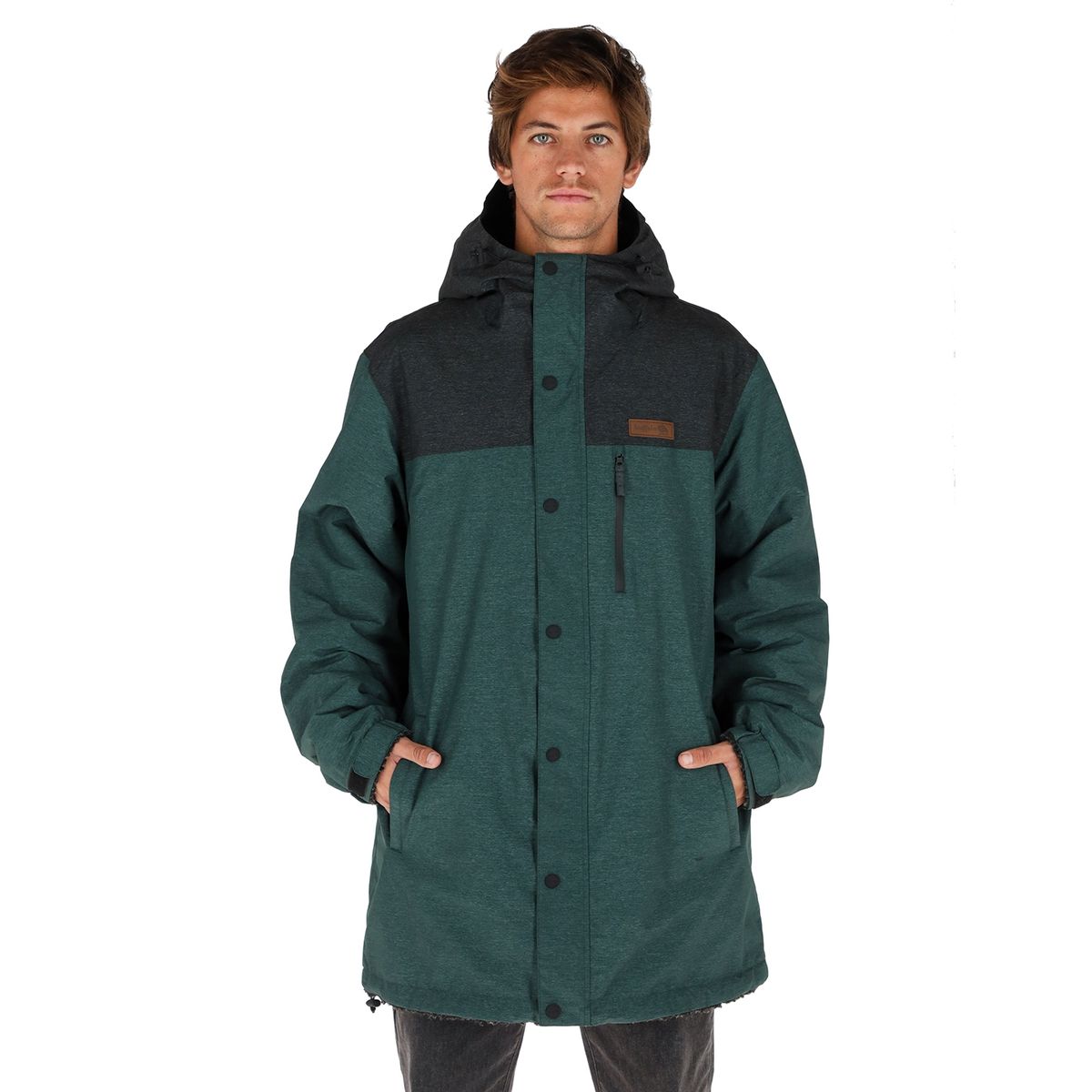 BUFFALO CHILE - Parka Impermeable Camaleon Petroleo - Negro Jaspeado Hombre