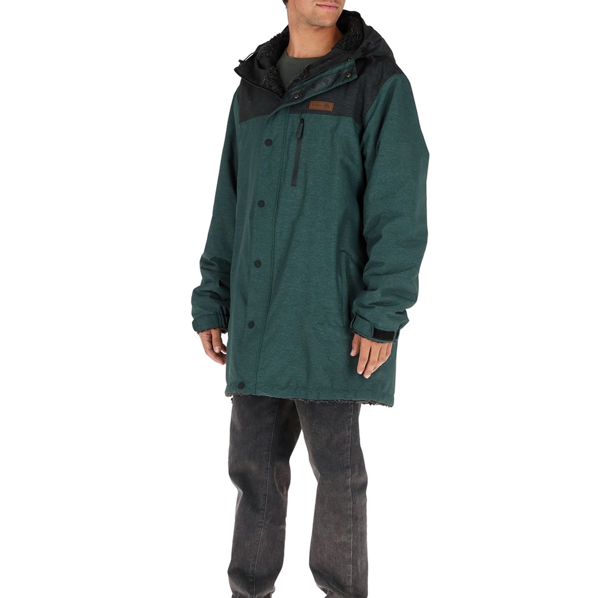 BUFFALO CHILE - Parka Impermeable Camaleon Petroleo - Negro Jaspeado Hombre