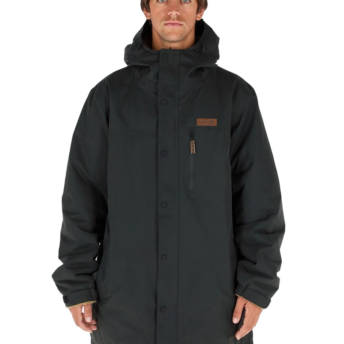 BUFFALO CHILE - Parka Impermeable Camaleon Negro - Mostaza Jaspeado Hombre
