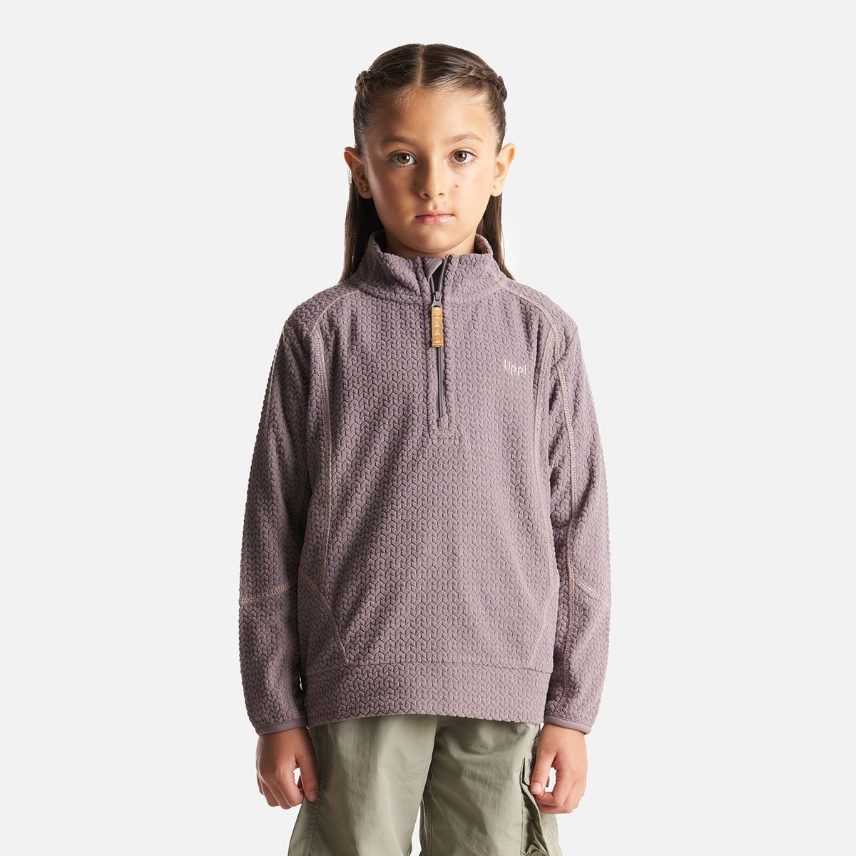 LIPPI - Poleron Niña Saltamontes Nano-F 14 Zip Malva Lippi