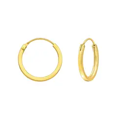 ZAZU - Argollas Cuadradas 16mm Bañadas en Oro-Joyas Zazü