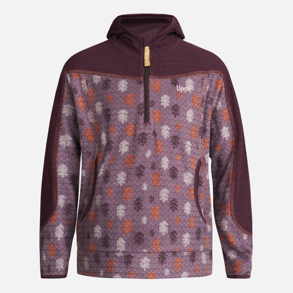 LIPPI - Poleron Niña Saltamontes Nano-F 14 Zip Hoody Print Burdeo Lippi