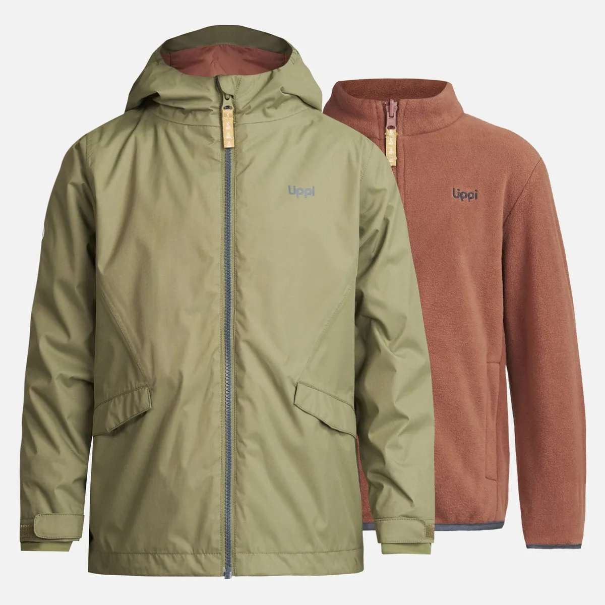 LIPPI - Chaqueta Niño Snowball Fusion-3 Hoody Jacket Verde/Terracota Lippi