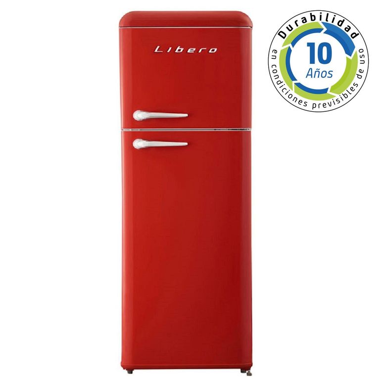 LIBERO REFRIGERADOR RETRO FRIO DIRECTO 204 LTS LRT-210DFRR ROJO