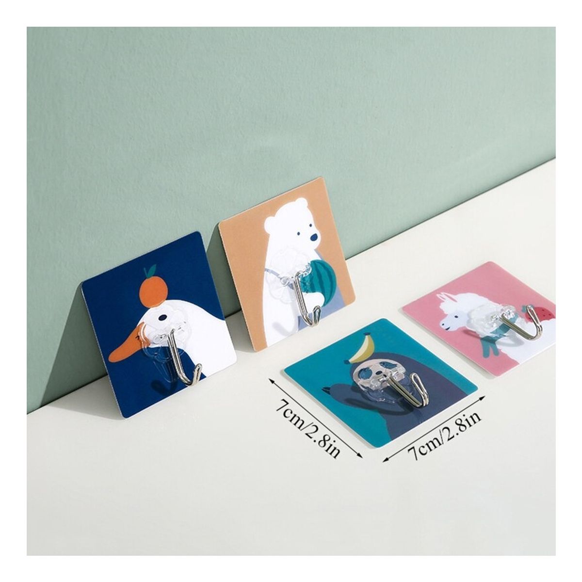 GENERICO - Pack 10u Gancho Perchero Pared Metálico Adhesivo Animales