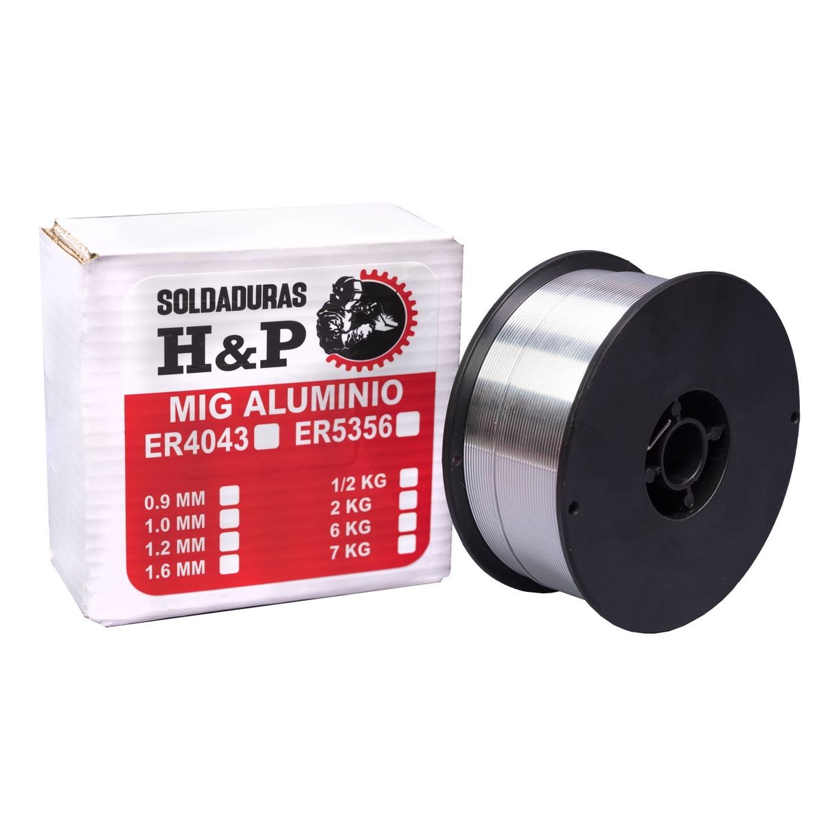 Alambre Mig Aluminio H&P 4043 0.5kg 1.0mm, marca H AND P INDUSTRIAL SOLDADURAS - Foto Principal