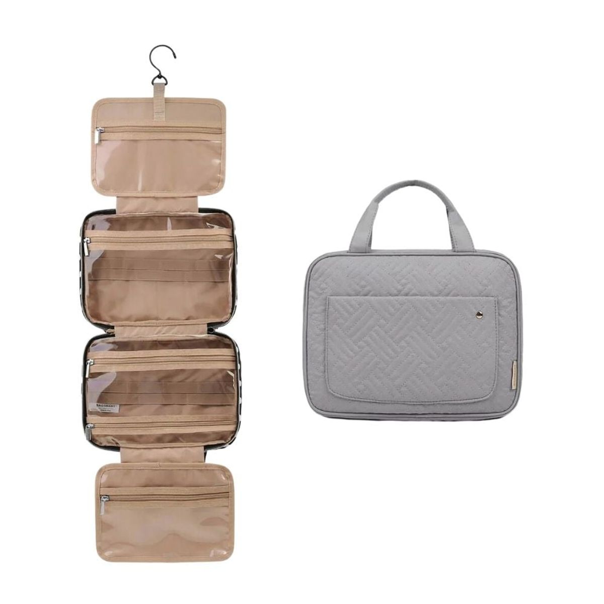 BAGSMART - Bagsmart Neceser de Viaje Bonchemin con Gancho Mediano Gris