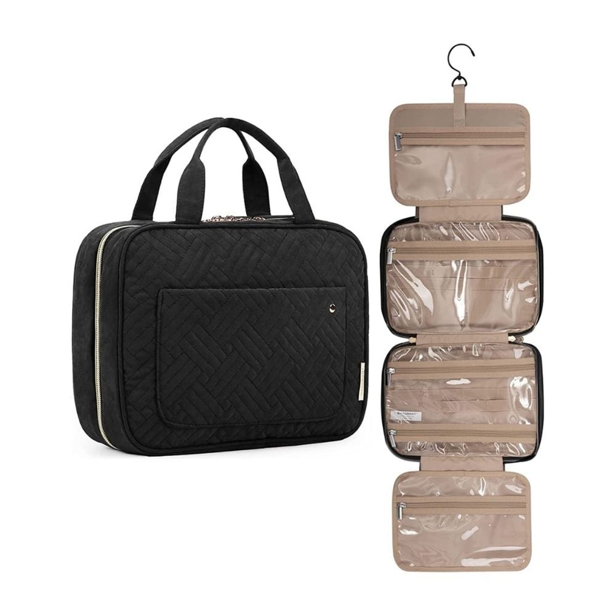 BAGSMART - Bagsmart Neceser de Viaje Bonchemin con Gancho Grande Negro