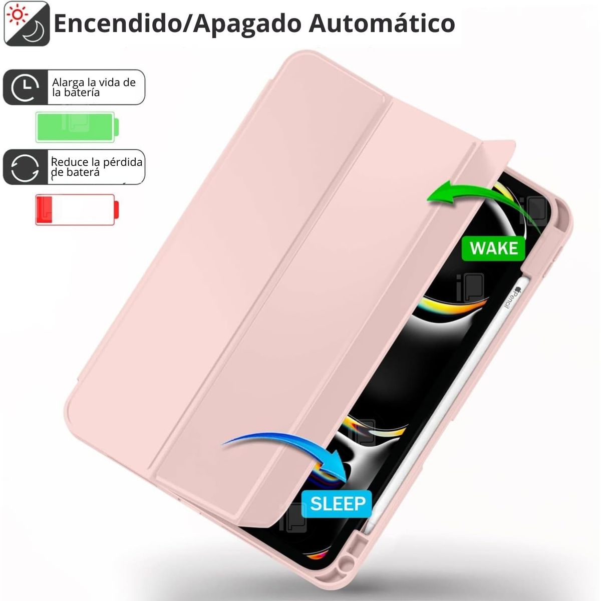 GENERICO - Funda Para iPad Pro 11 M2 4 Gen Ranura Carga Magnética - Rosa - 0