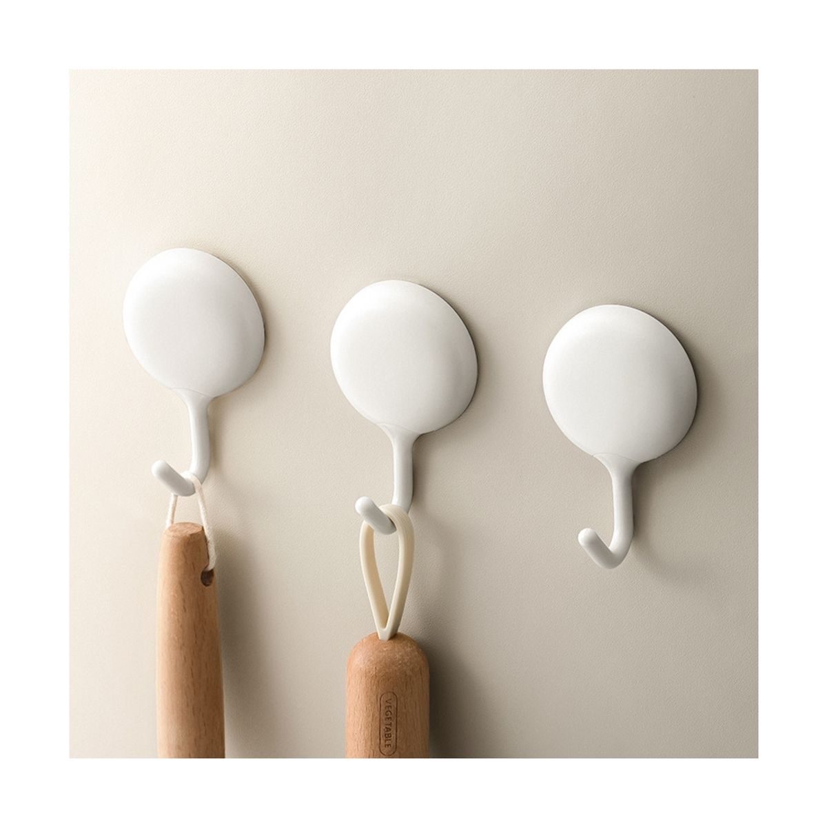 GENERICO - 4 X Gancho Adhesivo Perchero Pared Sin Perforación Blanco