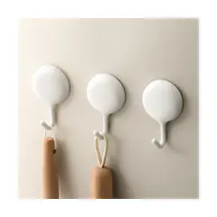 ZG STORE - 4 X Gancho Adhesivo Perchero Pared Sin Perforación Blanco