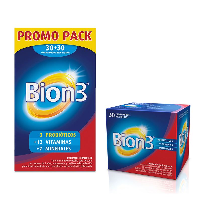 BION - Pack 60+30 Bion 3 Vitaminas, Minerales Y Probióticos