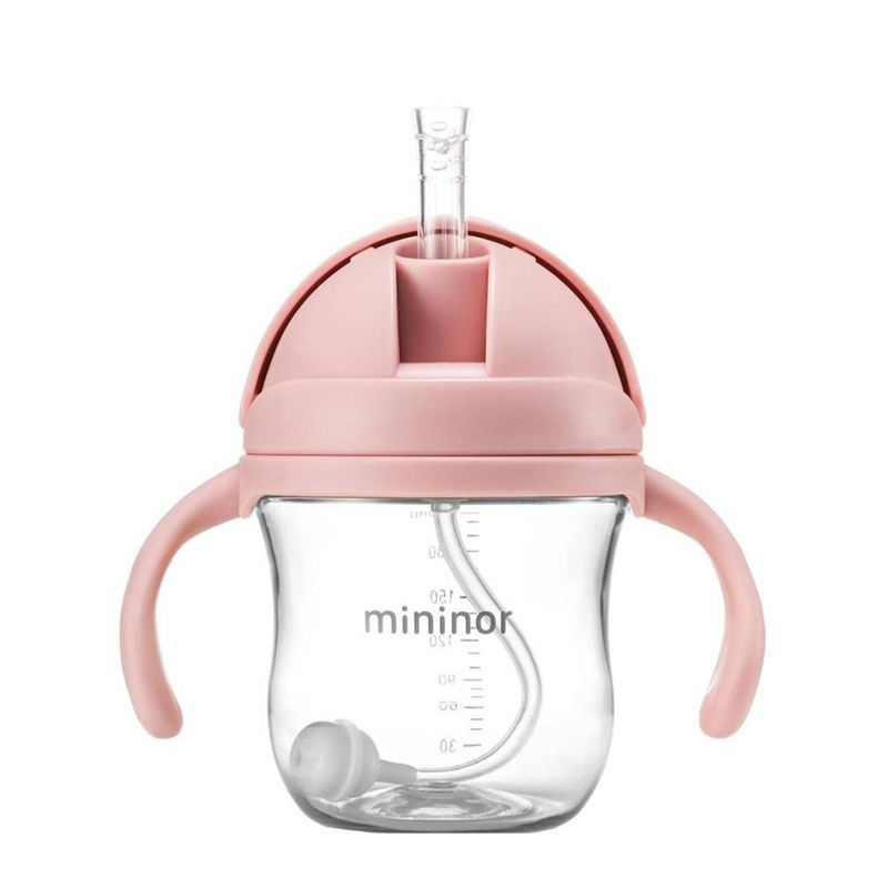 MININOR - Vaso Con Bombilla Mininor 220 ml - Rosa