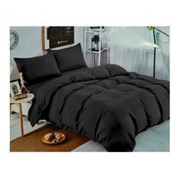 Juego De Sabanas Unicolor Negras 2.0 Plazas (Queen) 144 Hilos