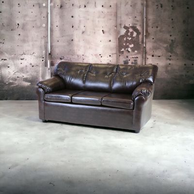 Imagen 2 del producto Sofá América 3 Cuerpos Cuero Sintético Café Moro