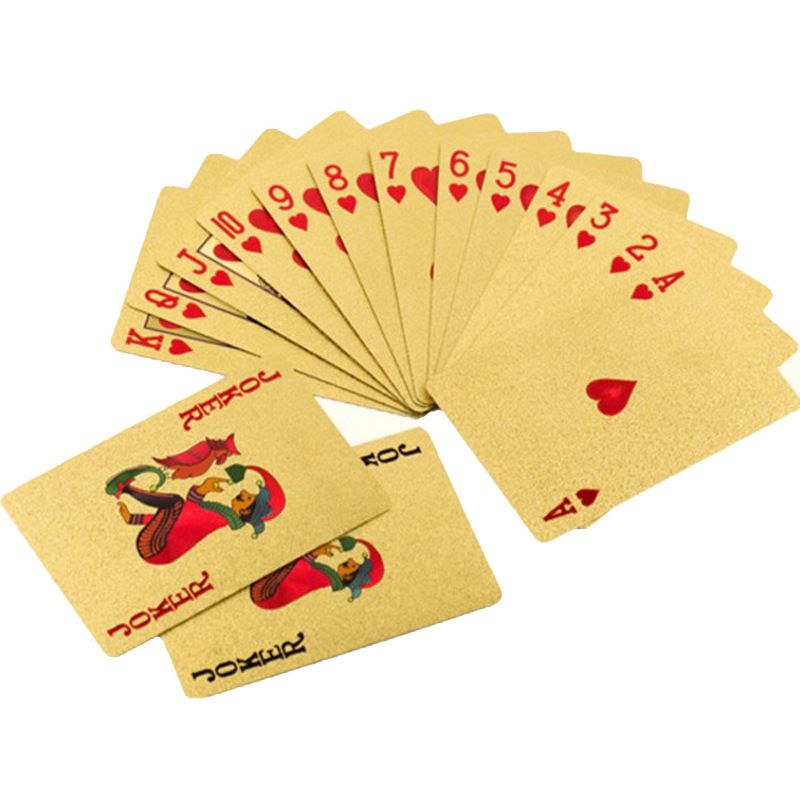 GENERICO - Set 2 Mazos x 54 Cartas De Poker Dorado Impermeable