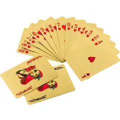 ZG STORE - Set 2 Mazos x 54 Cartas De Poker Dorado Impermeable
