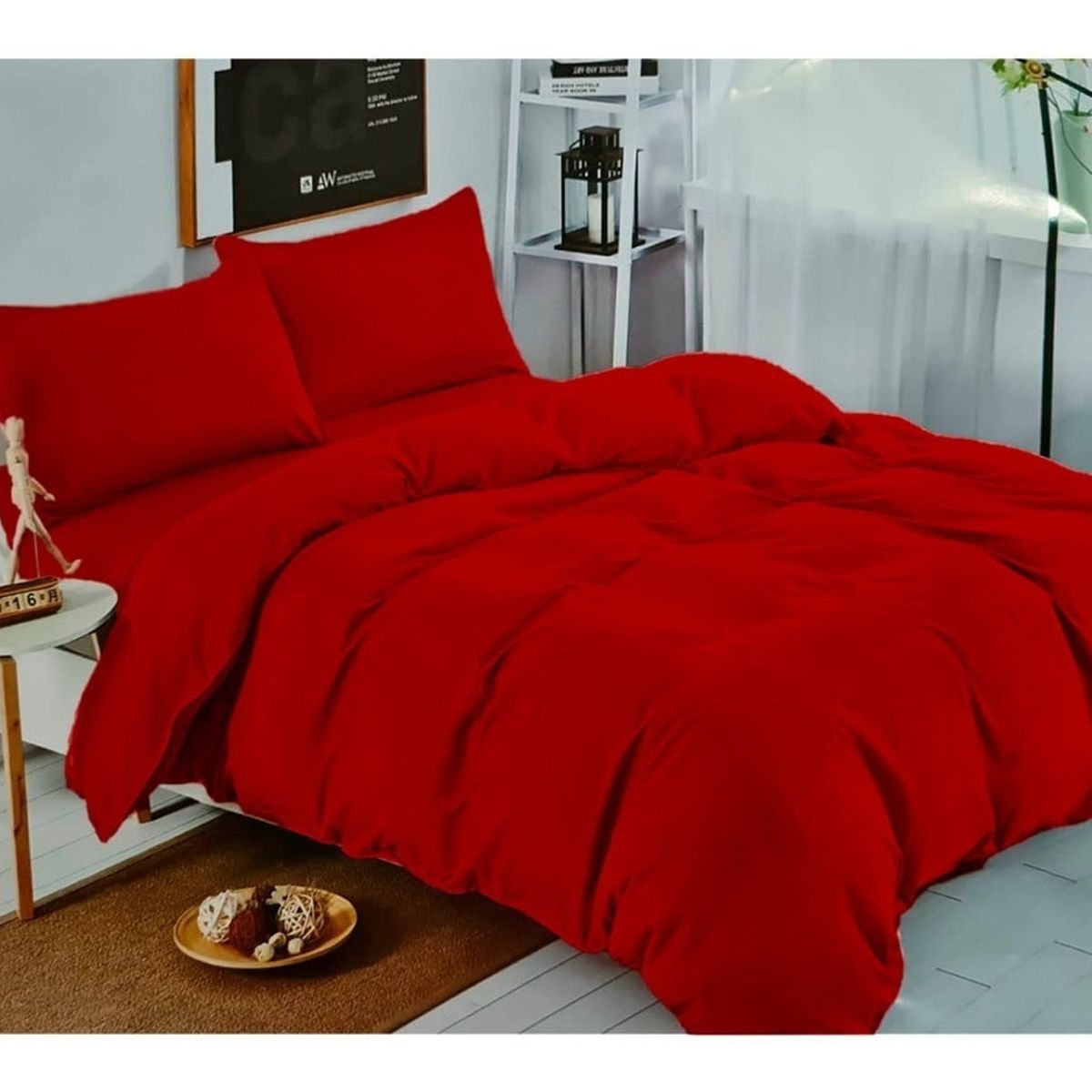 GENERICO - Juego De Sabanas Unicolor Burdeo 2.0 Plazas (Queen) 144 Hilos