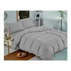 GENERICO - Juego De Sabanas Unicolor Gris 2.0 Plazas (Queen) 144 Hilos